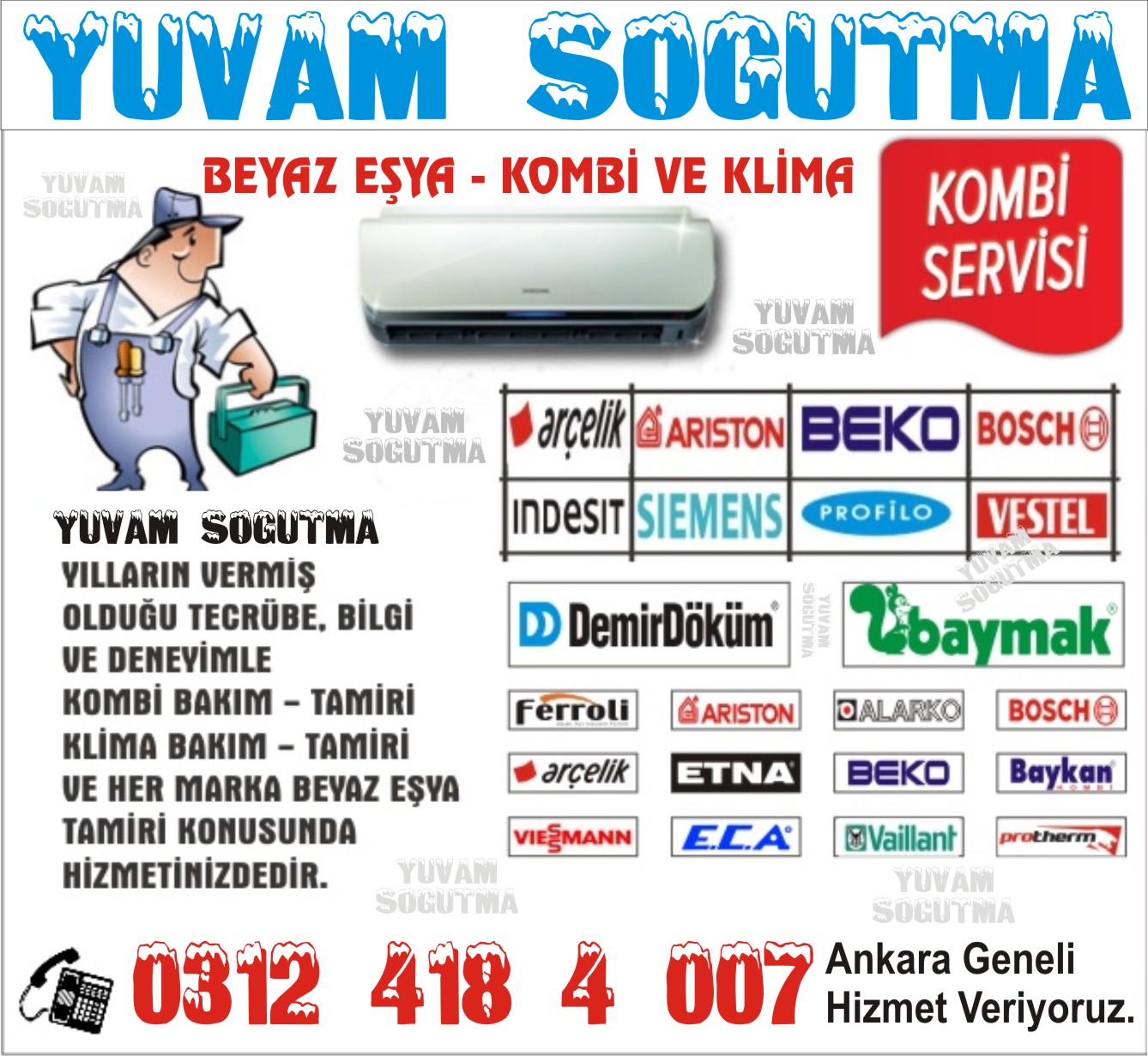 ankara klima servisleri, ankara kombi servisleri