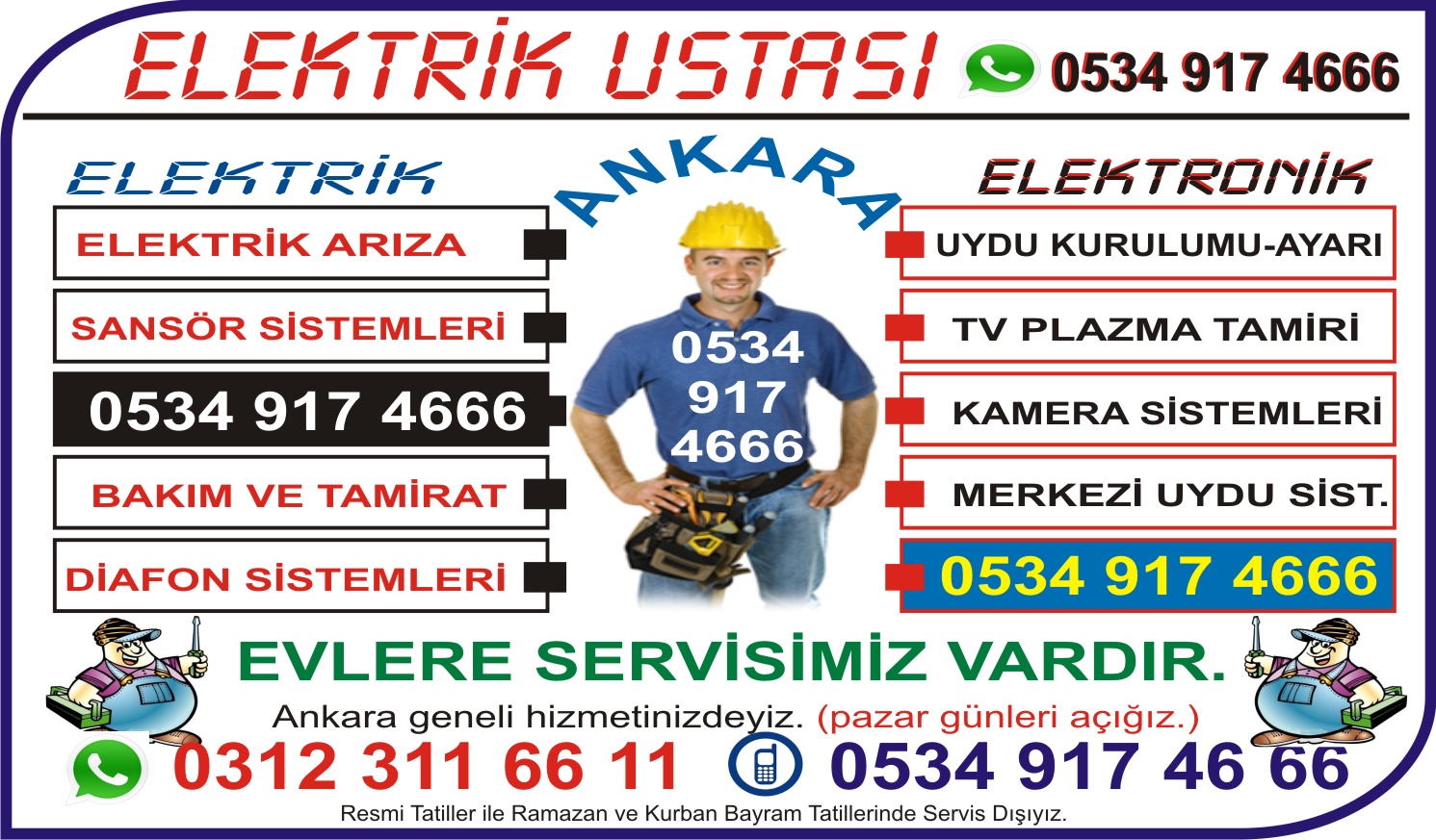 elektrik ustası elektrikçi firmaları ankara çankaya keçiören