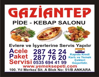 gaziantep pide kebap 100.yıl ankara